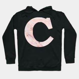 The Letter C Pink Marble Design Hoodie